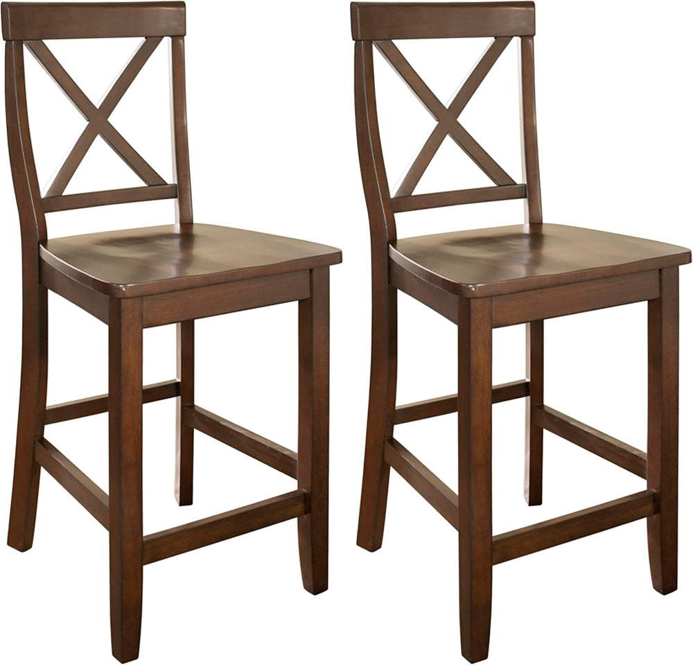 Crosley Furniture X-Back Wood Counter Stools, Set of 2, 24"
