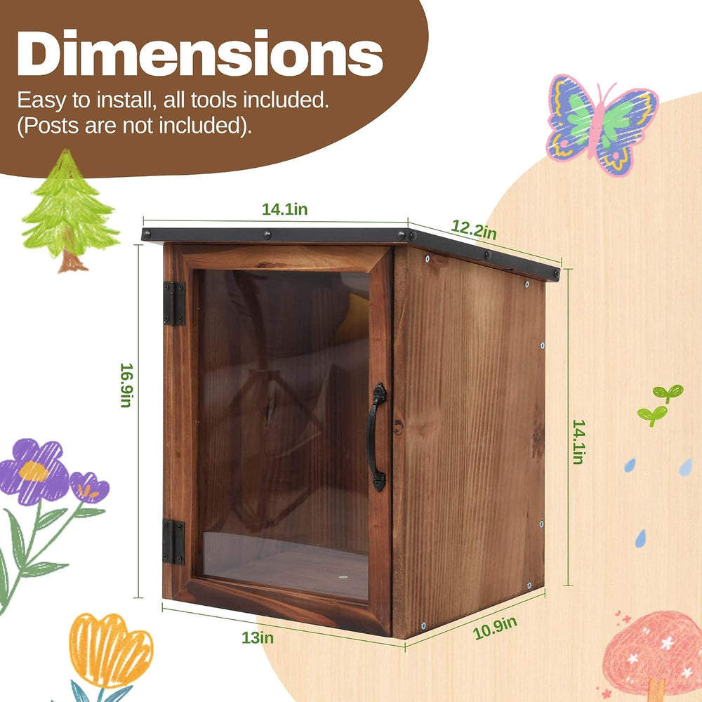 WONFUlity Library Box Outdoor,Free Library Box Little Outdoor Book Storage,Wo...