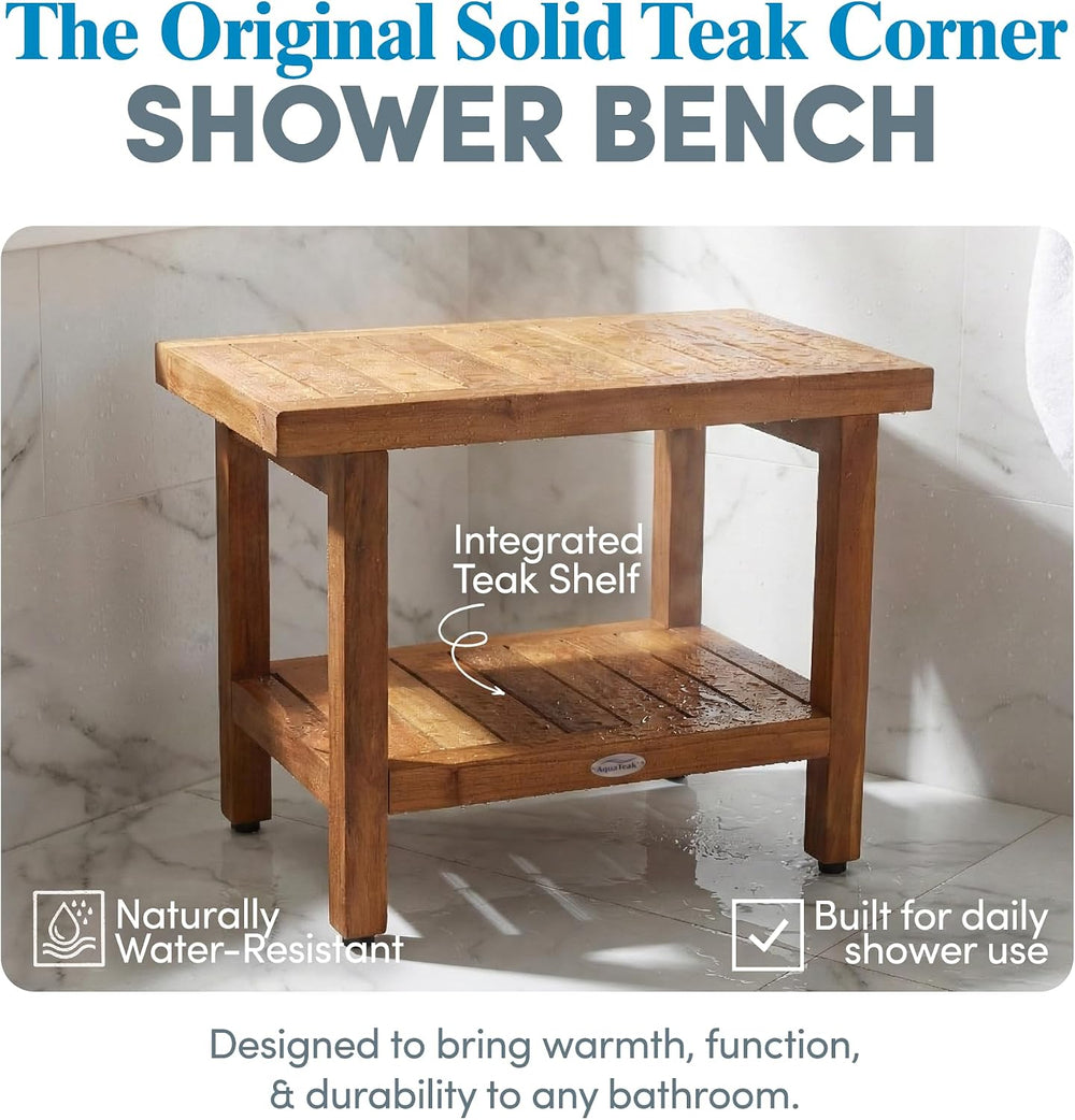 AquaTeak Spa 24" Teak Shower Bench