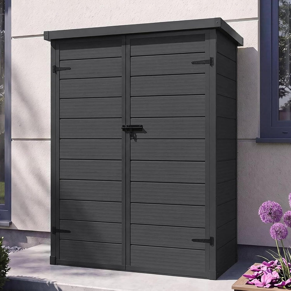 Aoxun 55 Cuft Outdoor Tall Storage Shed, 5×3 Ft Vertical Shed with Floor &amp...