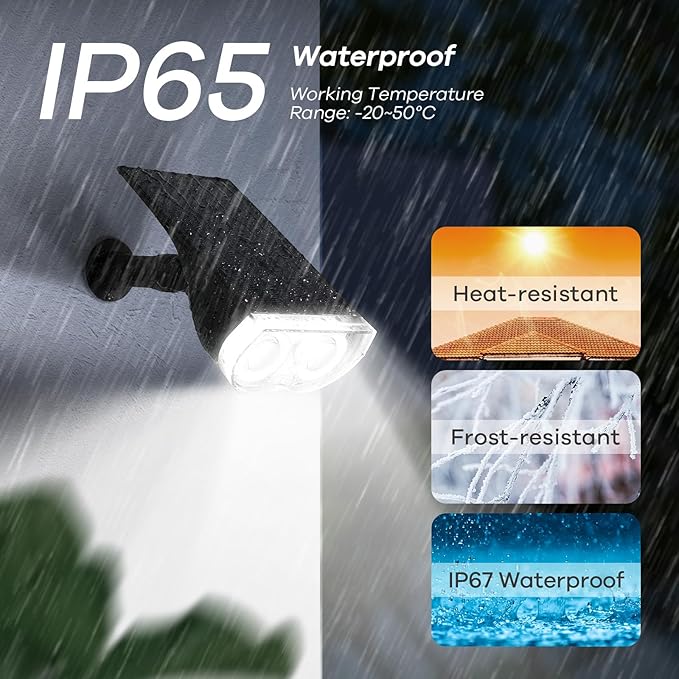 Linkind Solar Lights Outdoor Waterproof IP65, StarRay Dusk-to-Dawn Outdoor So...