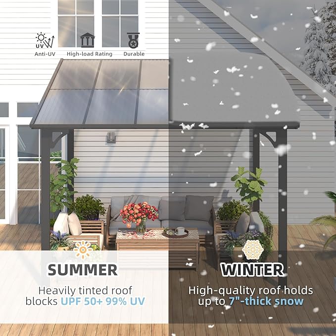 AECOJOY 10’ x 10’ Gazebo, Wall Mounted Gazebos Pergola on Clearance, Outdoor ...