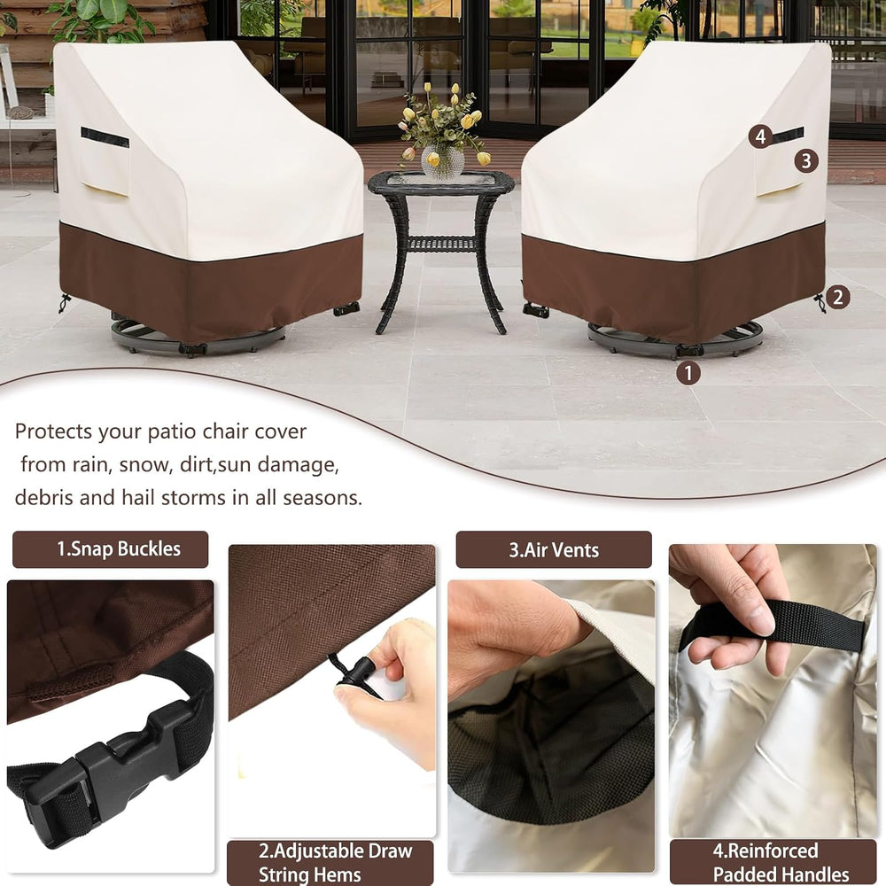 Outdoor Swivel Lounge Chair Cover 2 Pack,Waterproof Patio Chair Covers,27.5W ...