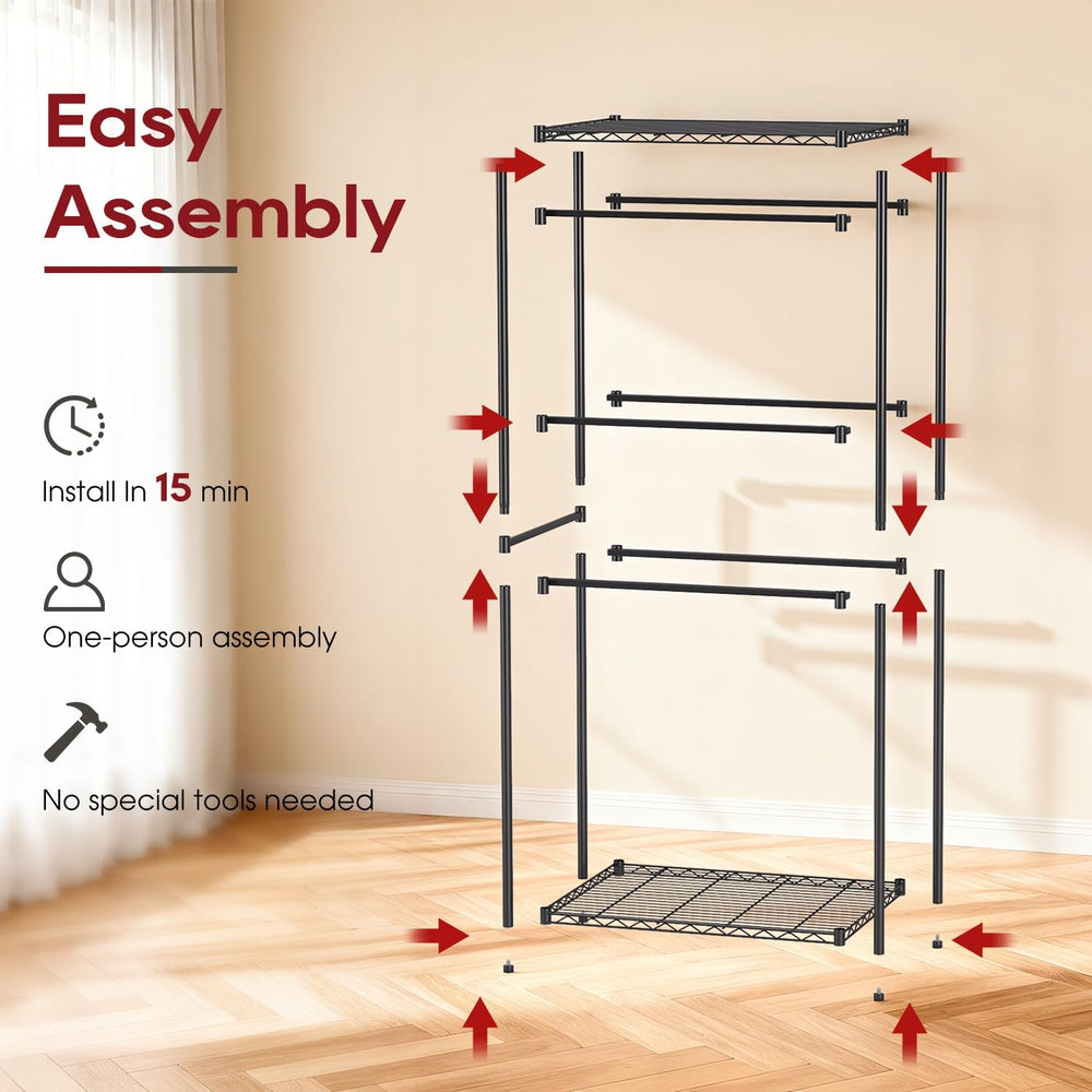 BestOffice 5-Tier Tote Storage Rack 27 Gallon Wire Storage Shelving Unit