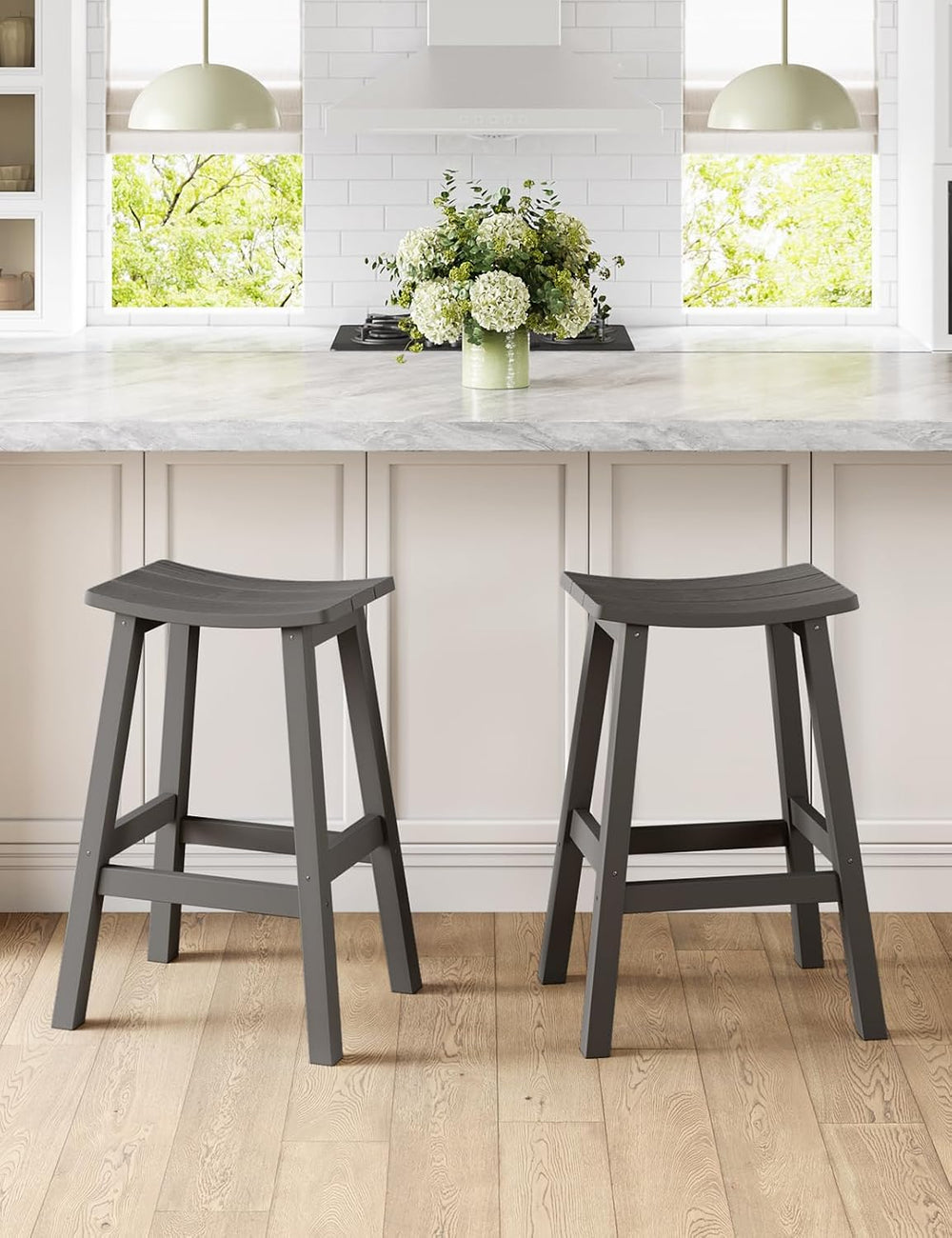 Weatherproof Bar Stools Set of 2, 28" Height Outdoor Bar Stools