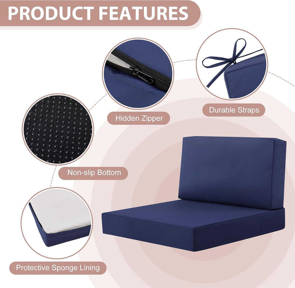 14-Piece Patio Furniture Cushions Set, Replacement Outdoor Cushions for 6-Sea...