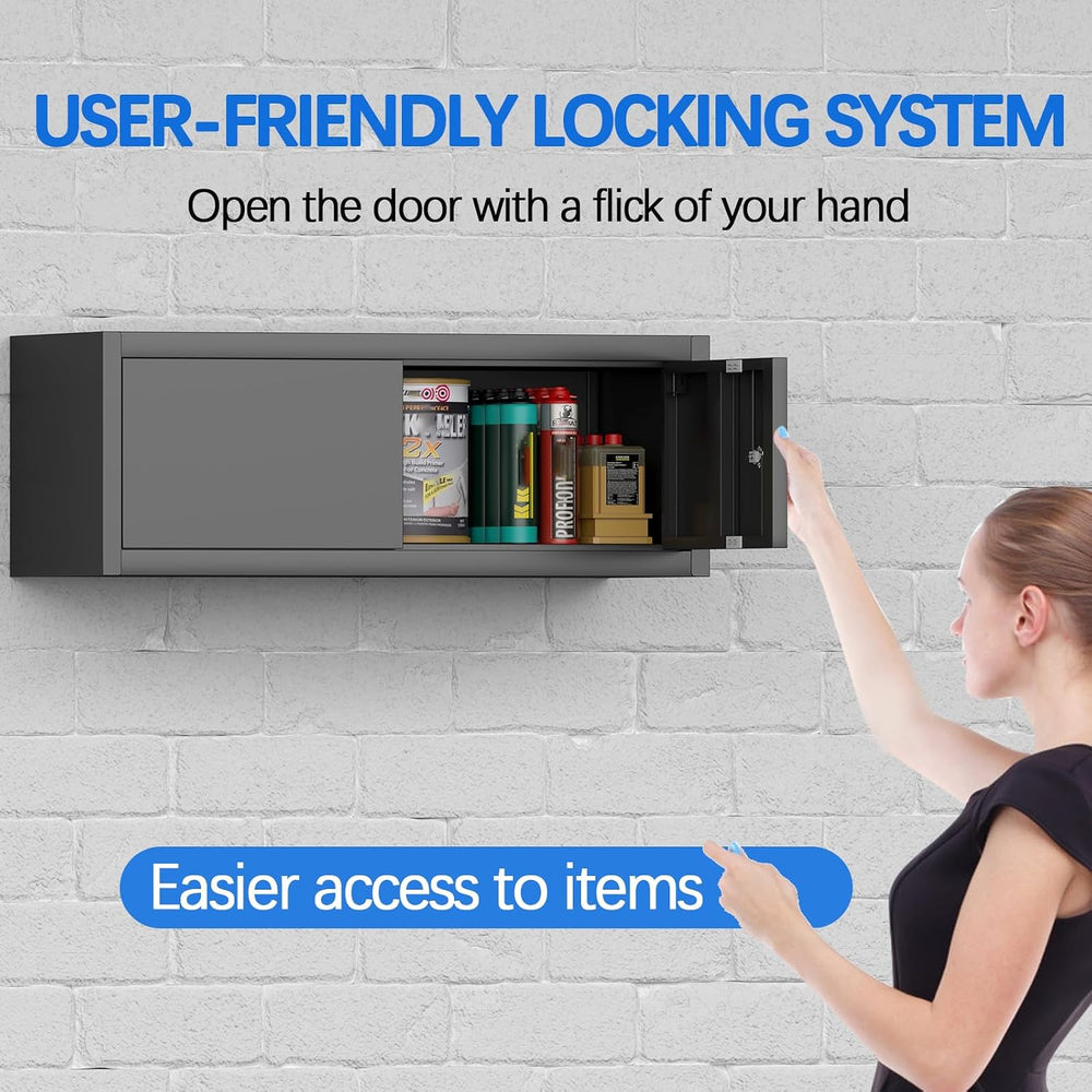IRONFFICE Locking Cabinet Wall Mounted, Metal Storage Cabinet with Keys, Tool...