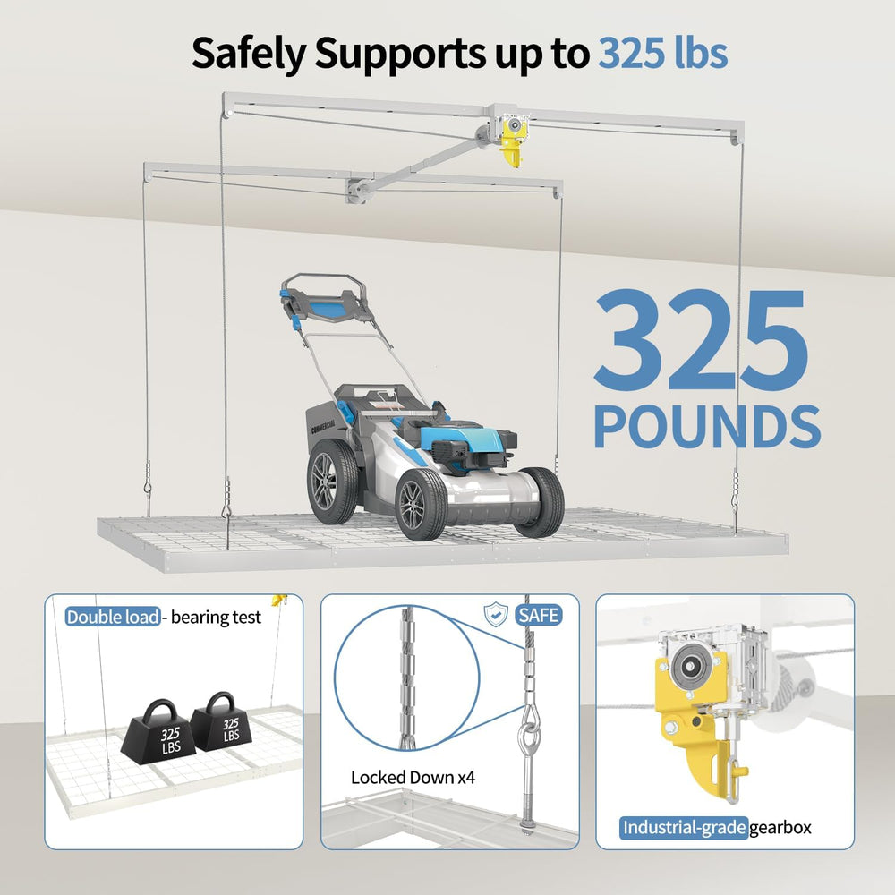 Overhead Garage Storage Rack – 4x8 FT Garage Ceiling Storage Racks with Safet...