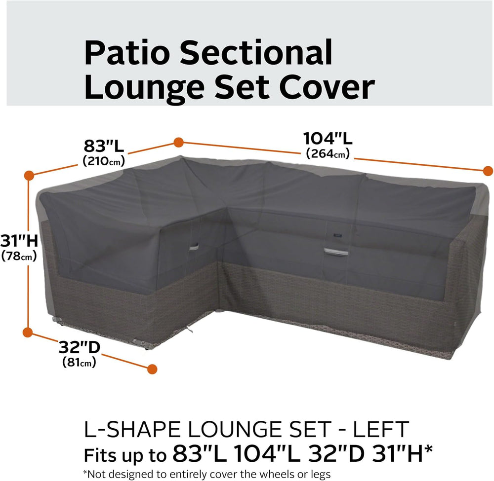 Classic Accessories Ravenna Water-Resistant 104 Inch Patio Left Facing Sectio...