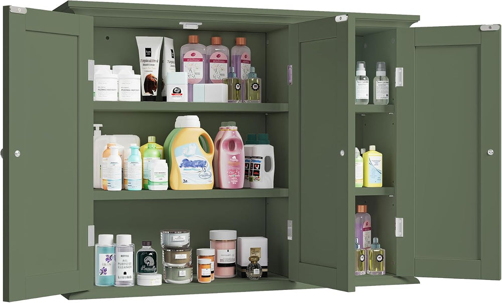 ChooChoo Laundry Cabinet with 3 Doors and Adjustable Shelves