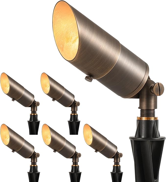 LUTEC Solid Brass Low Voltage Landscape Lighting, 12V Heavy Duty Waterproof L...