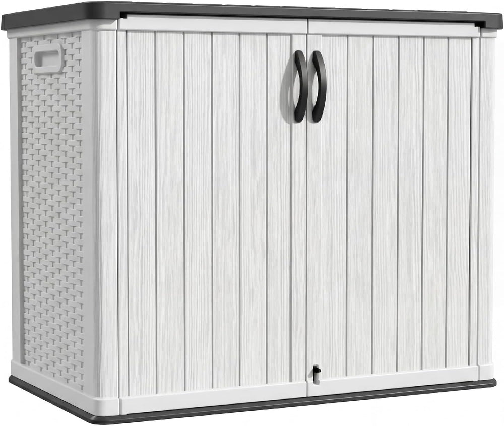 Patiowell 26 Cu.ft Plastic Outdoor Storage Cabinet, Lockable Waterproof Horiz...