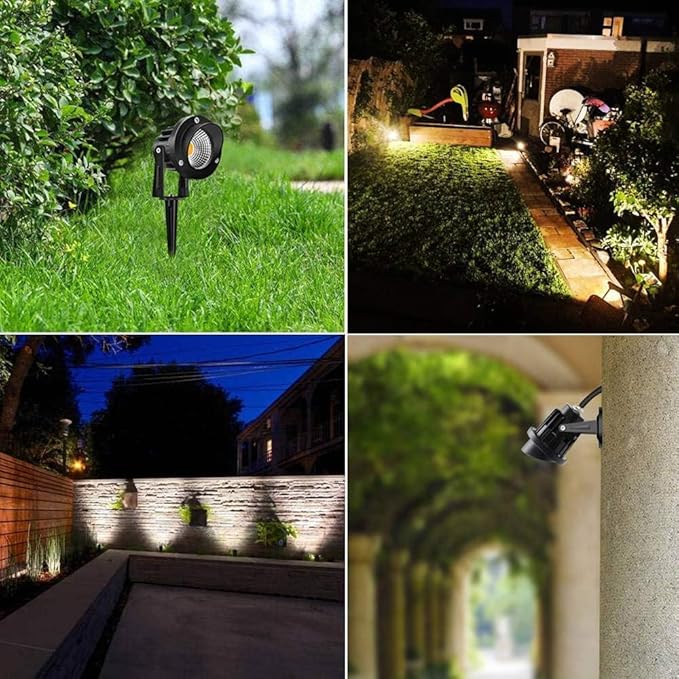 Romwish 120V LED Landscape Spotlights, 10W Outdoor Spotlights for Yard, 3000K...