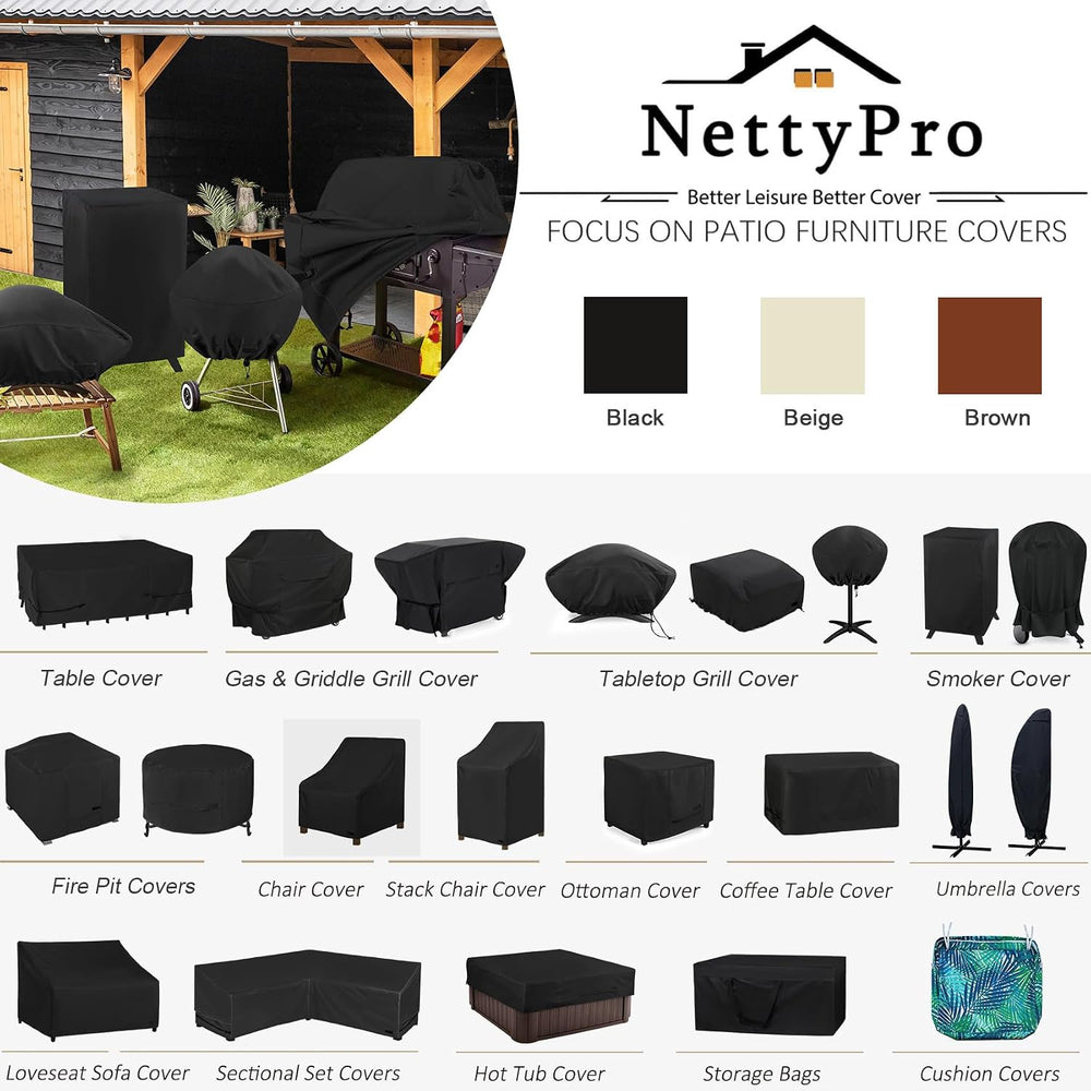 NettyPro Patio Chair Covers for Outdoor Furniture Set 2, 30"W x 33"...