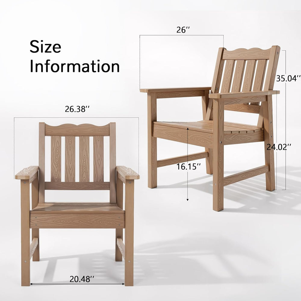Stoog All-Weather Garden Bench & Chairs Set, 3-Piece Patio Furniture Set,...