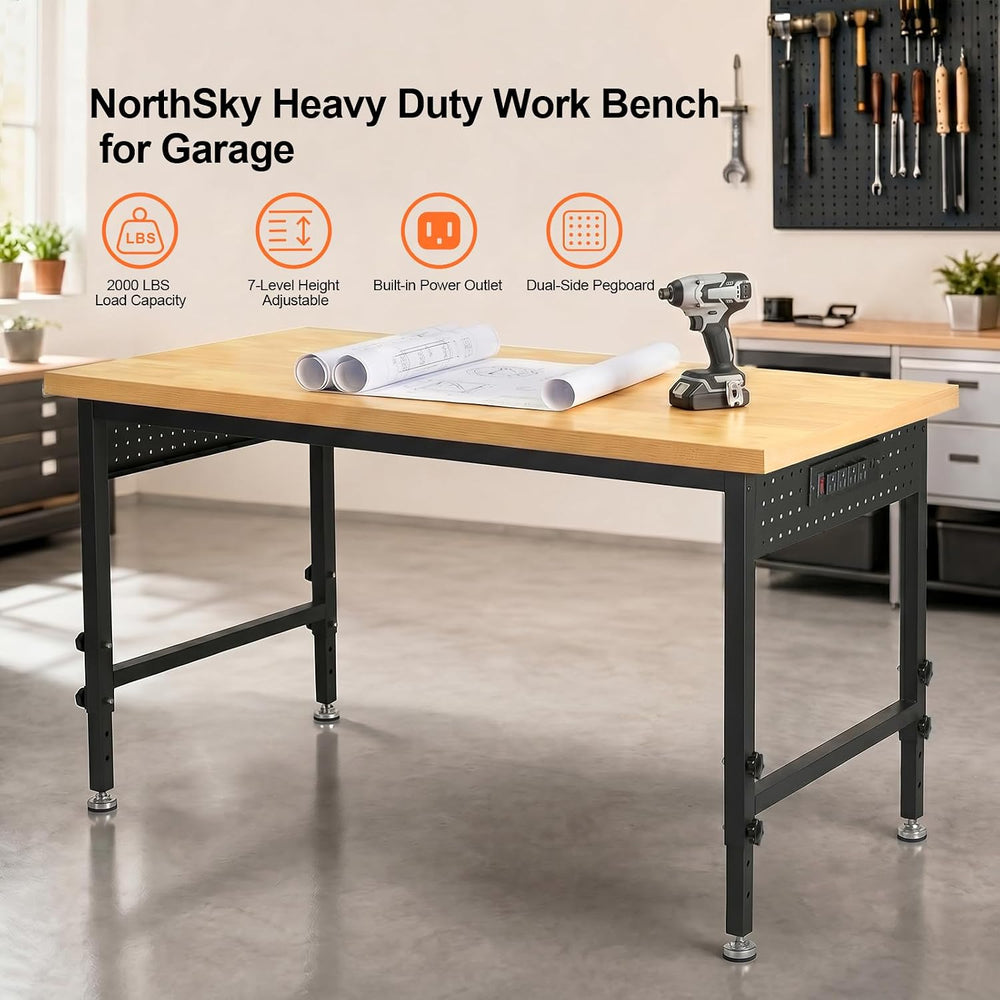 NORTHSKY 48" Heavy Duty Work Bench, 2000 LBS Capacity Small Work Table
