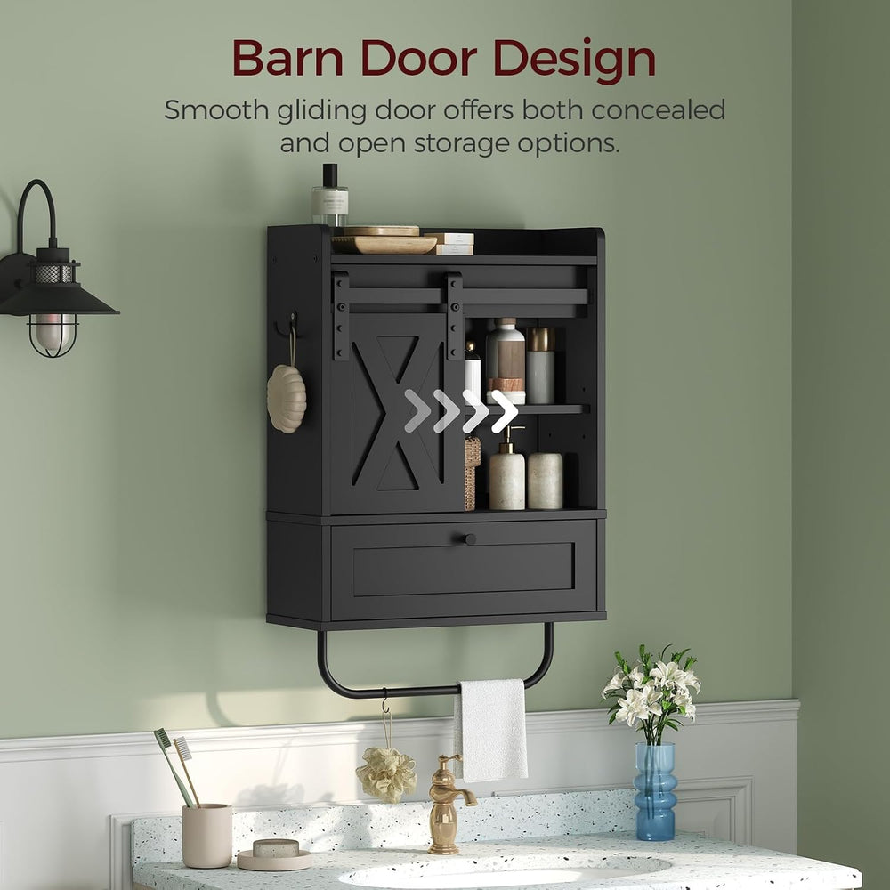 MAHANCRIS Bathroom Wall Cabinet, Farmhouse Medicine Cabinets, Sliding Door