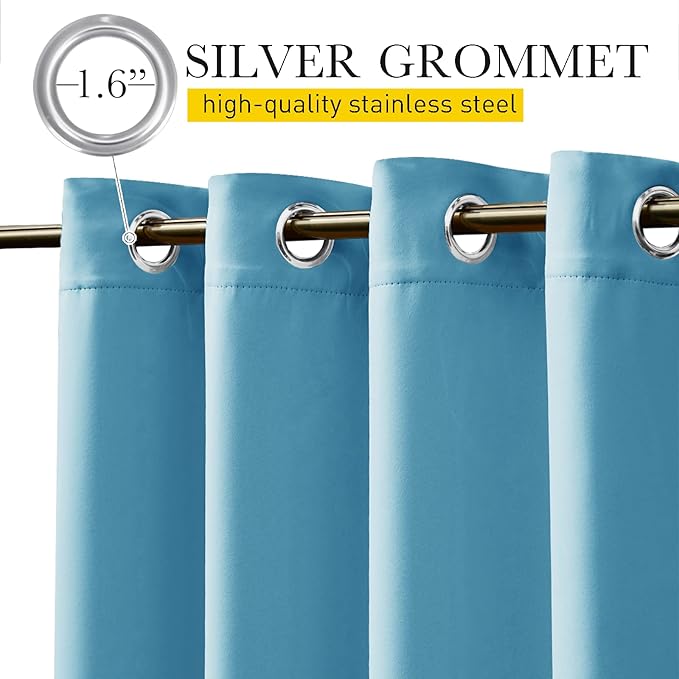 NICETOWN 2 Panels Weighted Outdoor Curtains for Patio Waterproof, Thermal Ins...