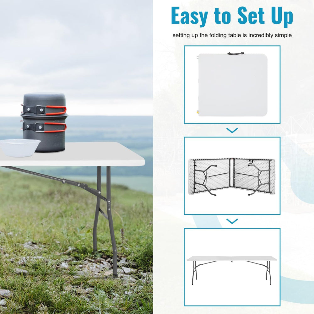 PayLessHere | 8FT Folding Table | White | Portable Plastic Table