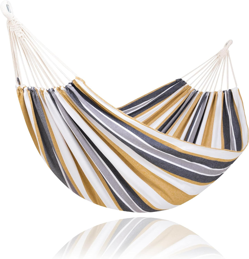Large Hammock for Tree, Outdoor Tree Fabric Hammock Only, Coffee Stripes