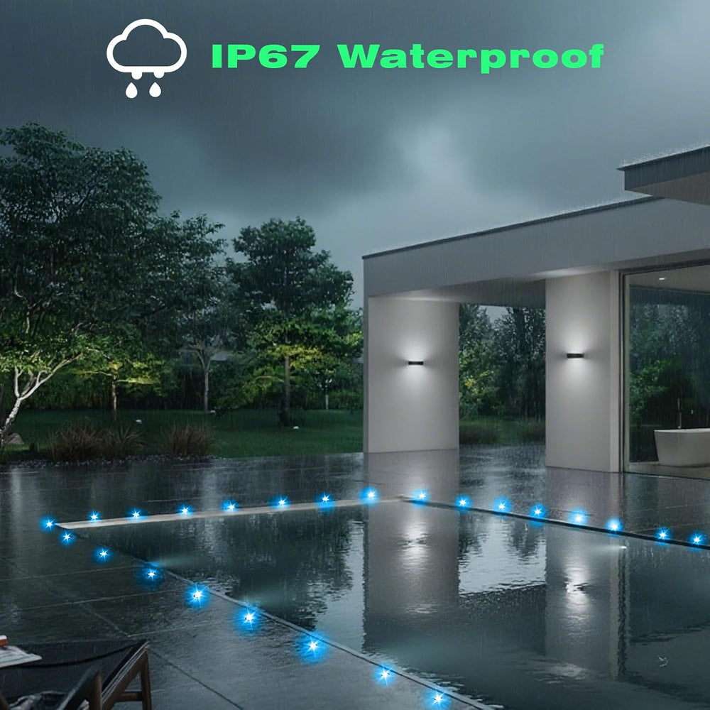FVTLED LED Deck Lights Kit, 30pcs Φ1.22 WiFi Smart Phone Control Low Voltage ...