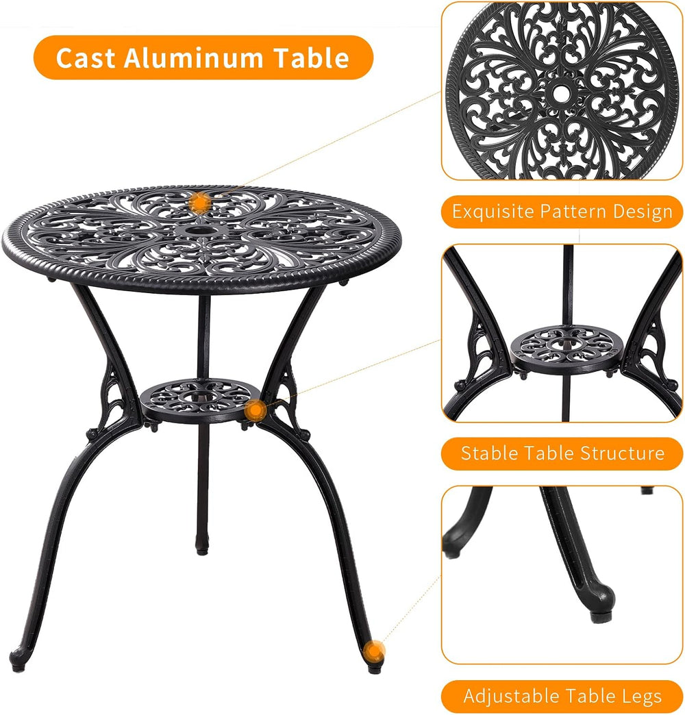 Patio Bistro Set 3 Piece Outdoor,Cast Aluminum Outdoor Bistro Table and Chair...
