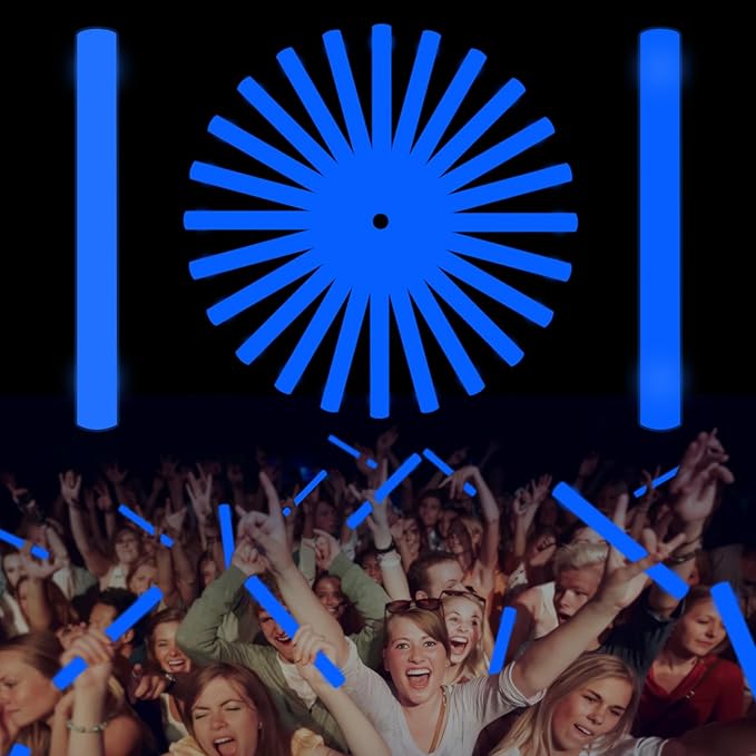 Glow Foam Sticks Bulk, 24 Pcs Blue Giant LED Light Up Sticks 3 Modes Flashing...