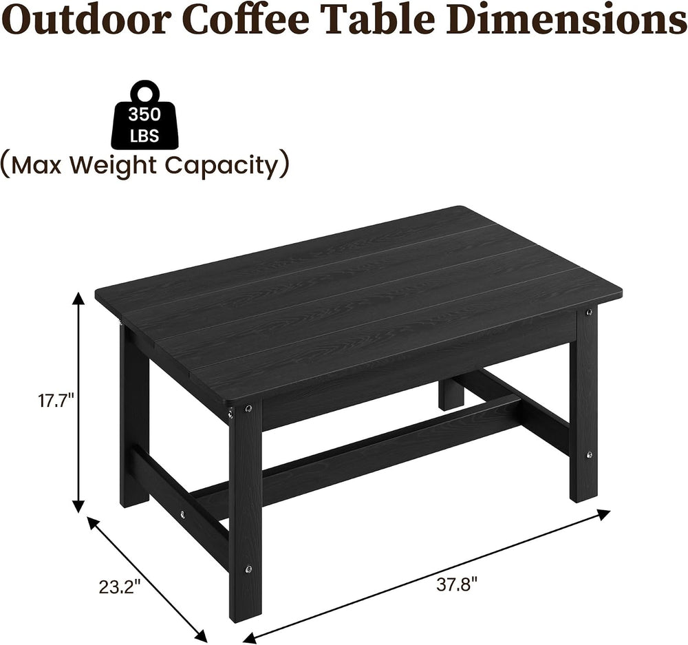HDPE Outdoor Coffee Table, Black