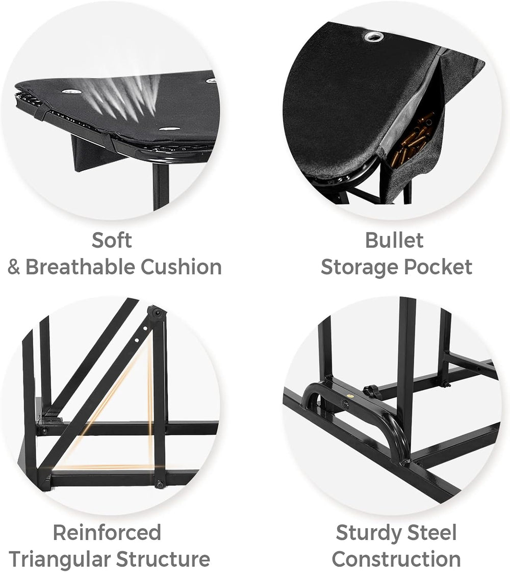 IRONMAX Foldable Adjustable Shooting Bench for Hunting & Outdoor Range