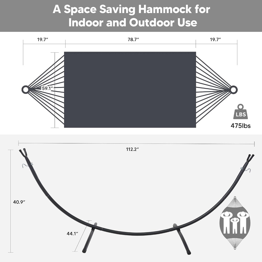 SUNCREAT Hammocks Standing Patio Hammock, Portable Hammock with Stand Foldabl...