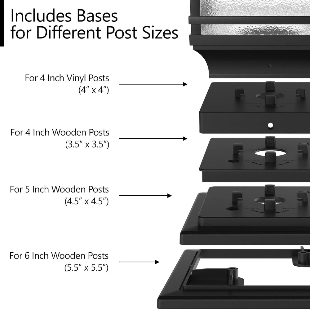 Davinci Lighting Premium Solar Outdoor Post Cap Lights - 4x4 5x5 6x6 - Bright...
