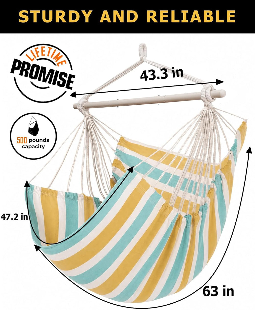 ADVOKAIR Hammock Chair Swing 500lbs Steel Bar Multi-Size Bedroom&Porch