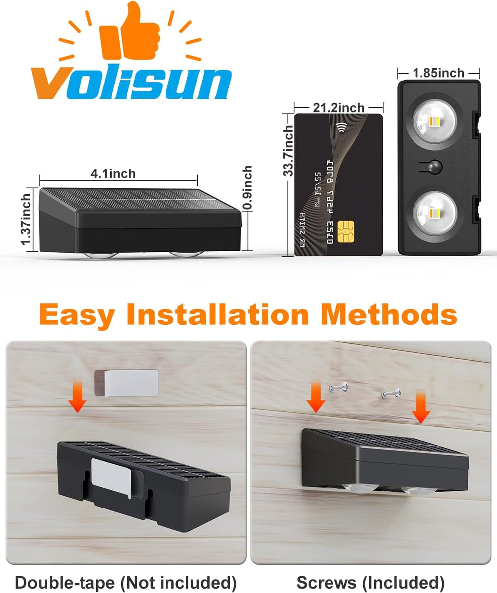VOLISUN Solar Fence Lights with Remote Control 12 Pack, 50 LM Fence Lights
