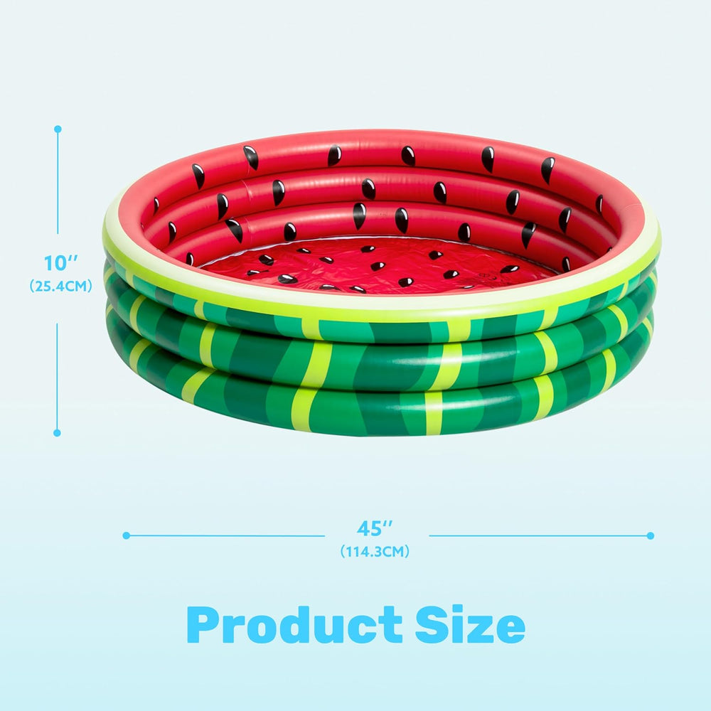 3 Pack 45" X 10" Inflatable Kiddie Pools, Watermelon & Pineappl...