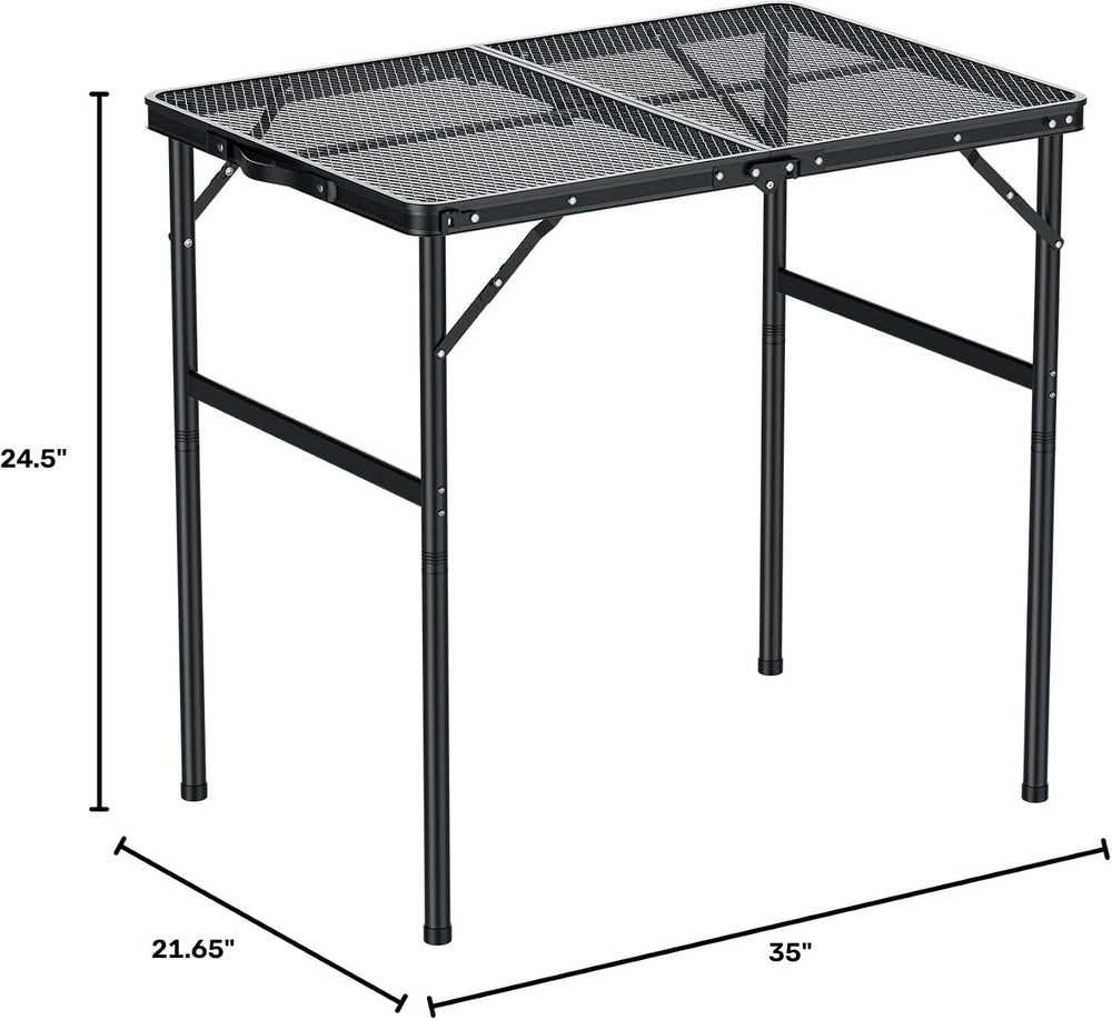 GARLLEN Folding Grill Table 35" Lx21.6 W, 2 Adjustable Height 14.76&quot...