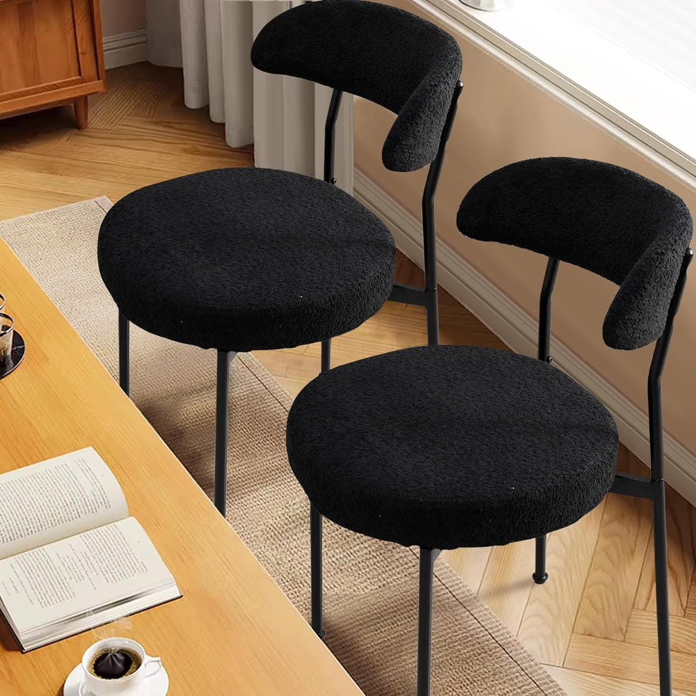 24" Small Round Kitchen Table Set for 2 with Velvet Upholstered Chairs