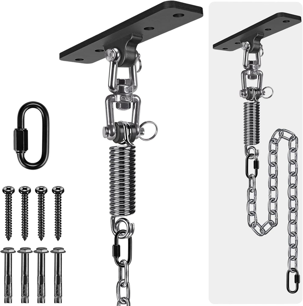 Hammock Chair Hanging Kit, Heavy Duty Swing Hanger with Spring and 39" C...