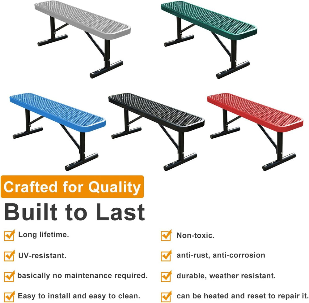 Yaluvantek Outdoor Furniture Expanded Metal Bench, Heavy-Duty Park Steel Benc...