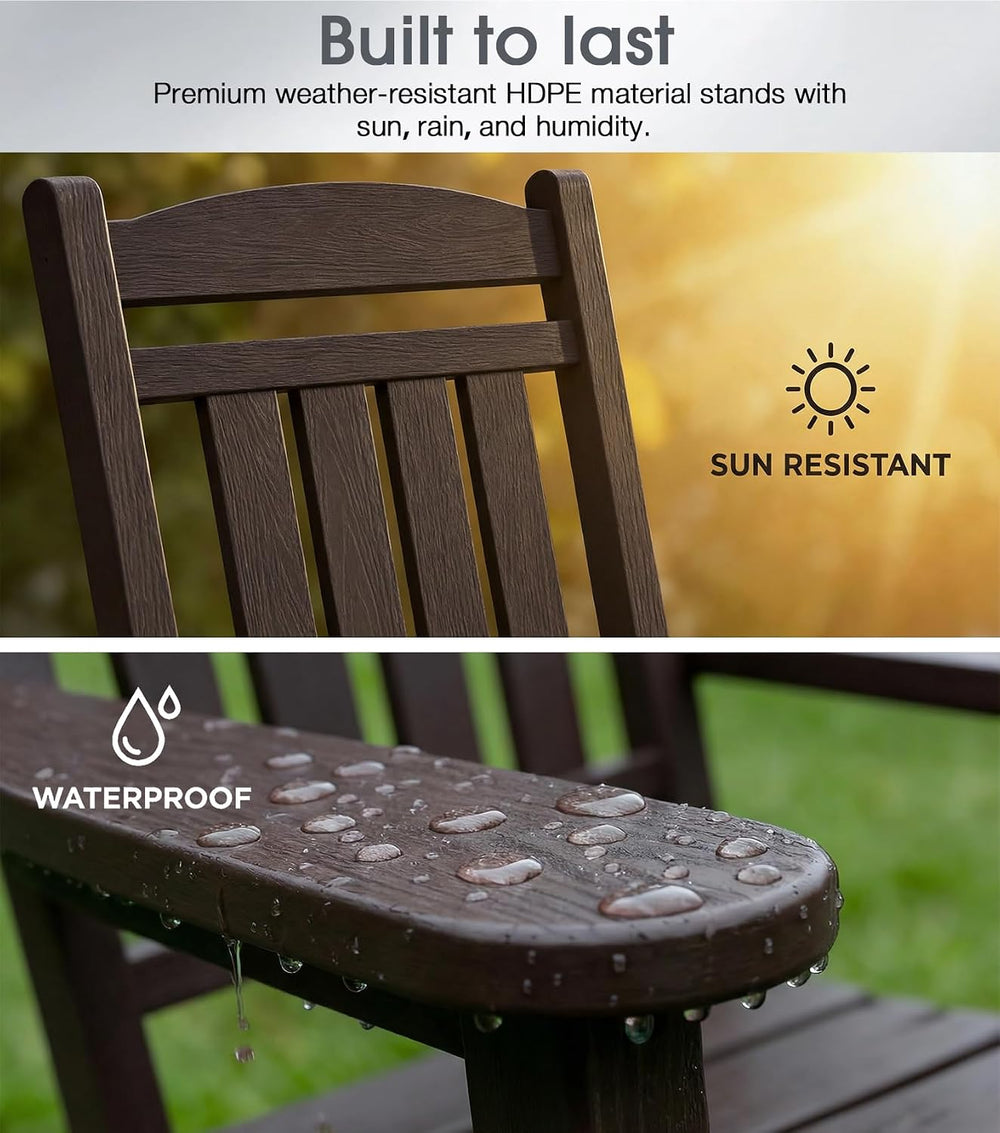 Oversized Outdoor Rocking Chai, Adirodnack Patio Rocker Heavy Duty