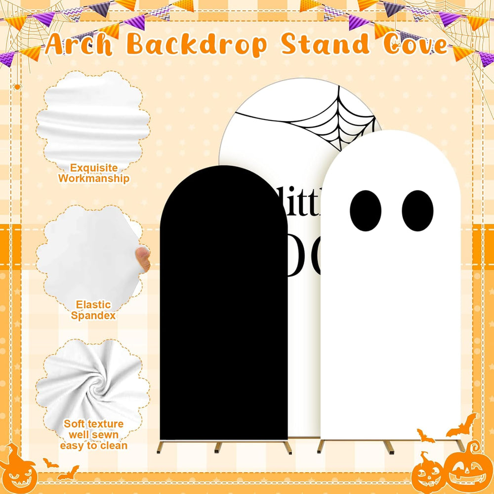 3 Pcs Halloween A Little Boo is Almost Due Arch Backdrop with 4FT 5FT 6FT