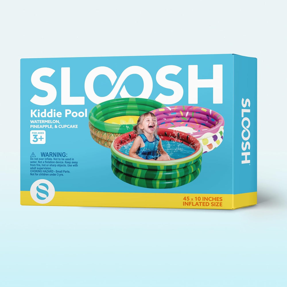 3 Pack 45" X 10" Inflatable Kiddie Pools, Watermelon & Pineappl...