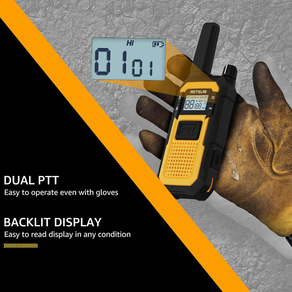 Retevis RB48 2 Way Radio Long Range, IP67 Waterproof Walkie Talkies Adults