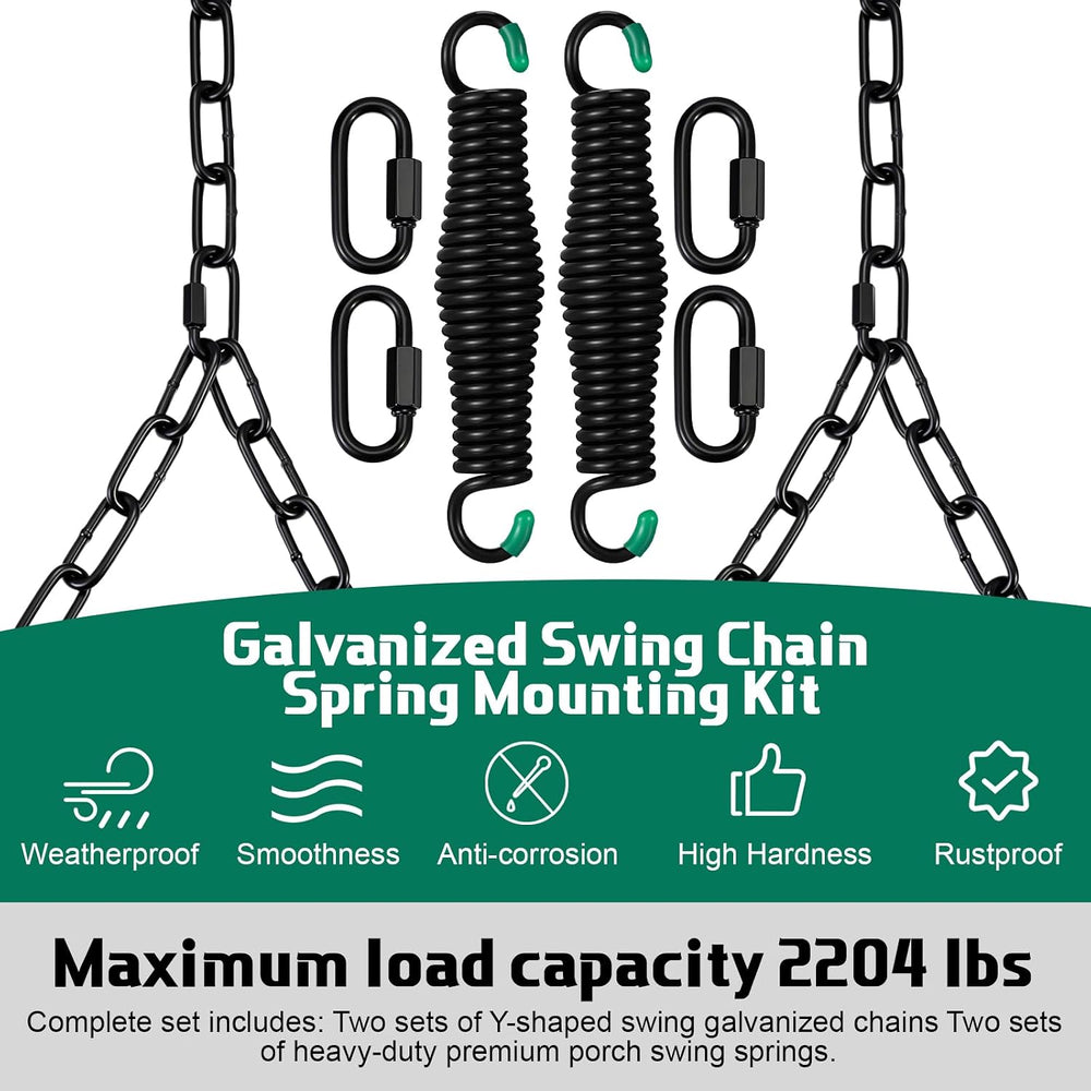 Heavy Duty Porch Swing Hanging Kit with Springs, 1500 Lbs Capacity, up to 7.1...