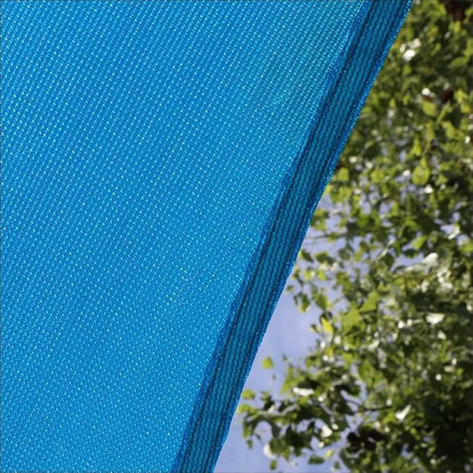 Amgo 20' x 20' x 20' Blue Triangle Sun Shade Sail UPF50+ Canopy A...