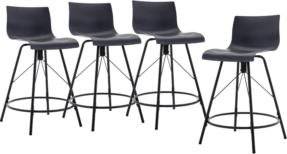 Haobo Metal Bar Stools, Counter Stools Chairs Plastic Seat Swivel Stools Set ...