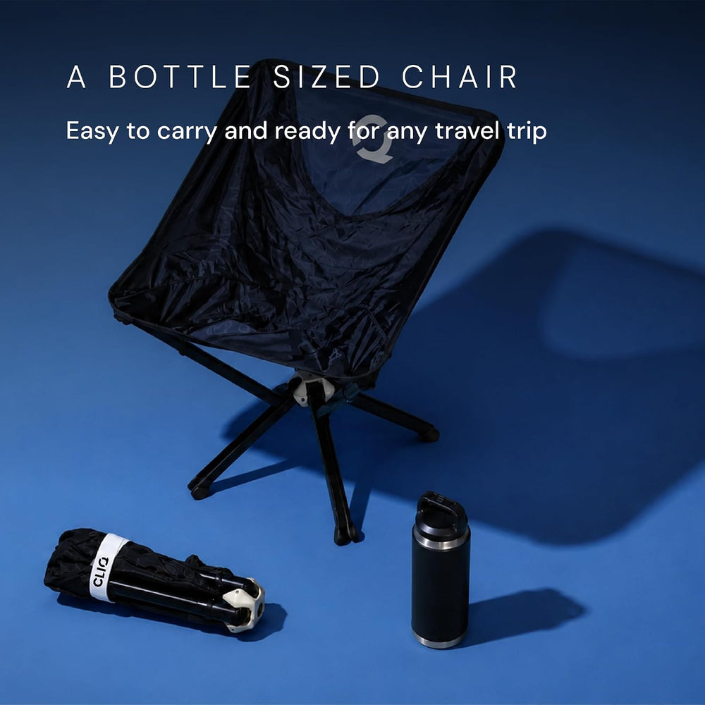 ClassiQ Low-Back Camping Chair, Lightweight Portable Chair, Black