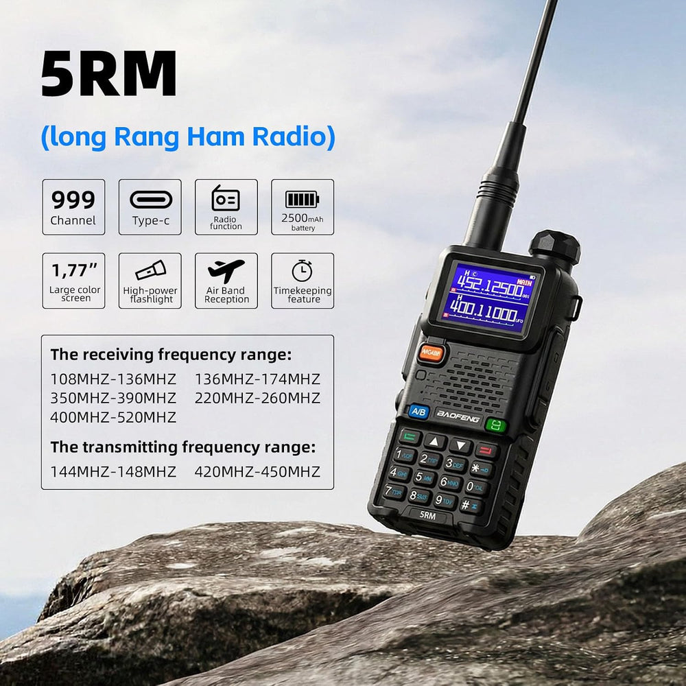 Baofeng Radio UV-5RM Ham Radio Handheld UV5R Walkie Talkies Long Range