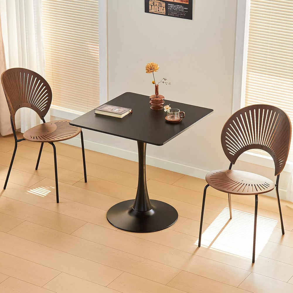 Square Dining Table, 27" Tulip Table (Black)