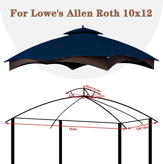 SCOCANOPY Ripstop Replacement Top for Lowe's Allen Roth 10X12 Gazebo Mode...