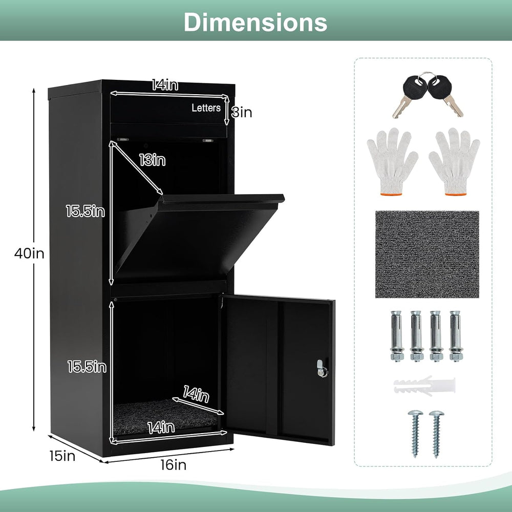 IRONMAX Heavy Duty Steel Package Delivery Boxes for Outside, 16"x15&quot...